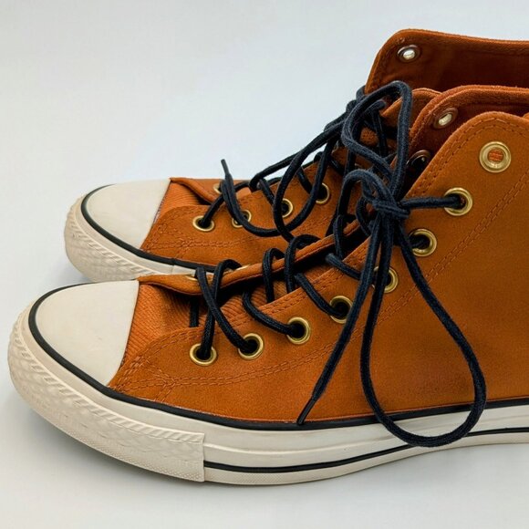 Converse Chuck Taylor All Star Cognac Brown Leather High-top Sneakers M8.5 W10.5 - Picture 9 of 16